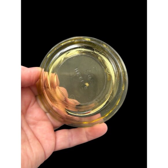 Vintage Amber Gold Glass Custard Cups Bowls ~ Set Of 4 ~ Scalloped 3 Band - Picture 4 of 6